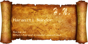 Haraszti Nándor névjegykártya